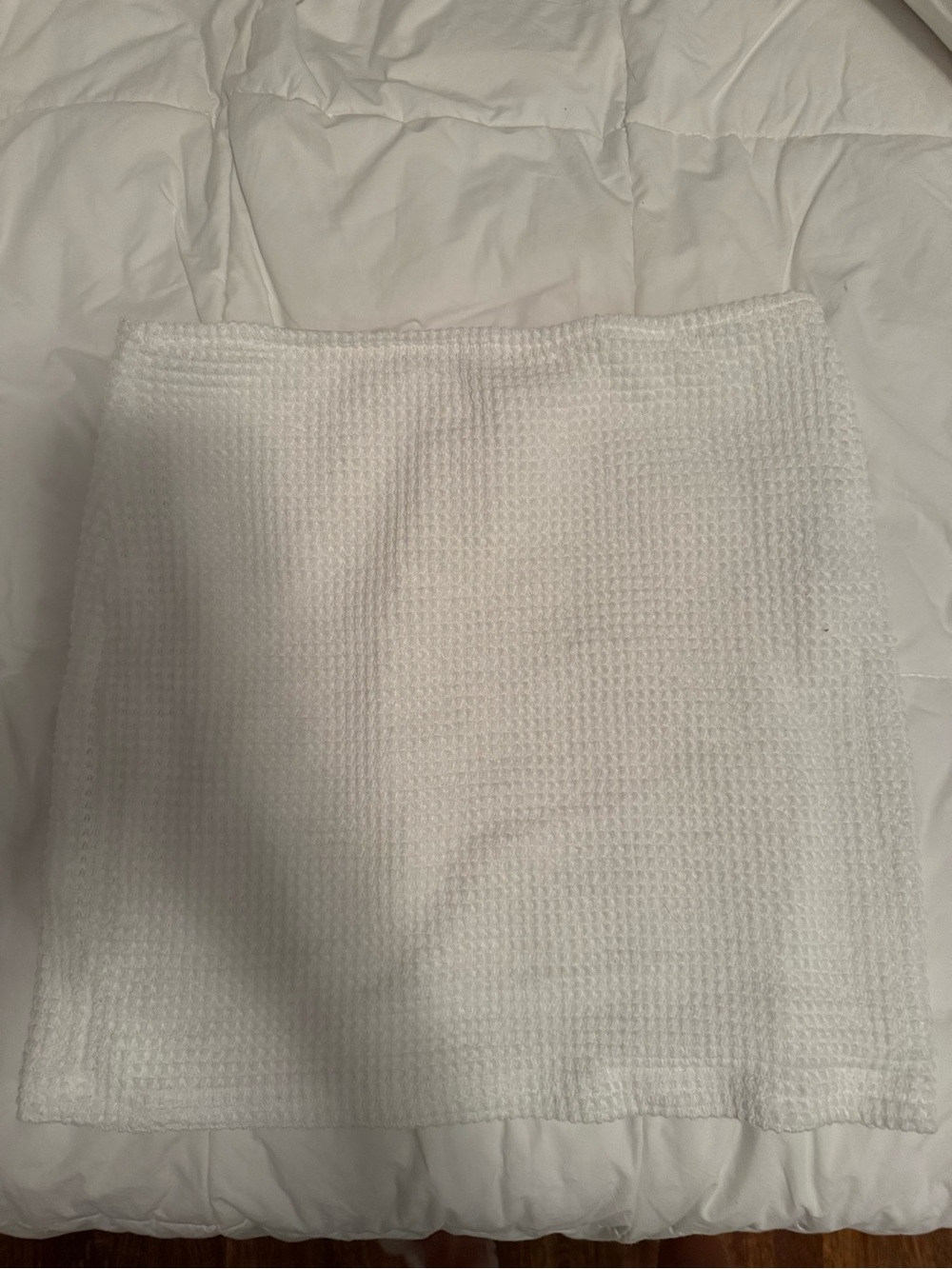 White Waffle Pattern Skirt
